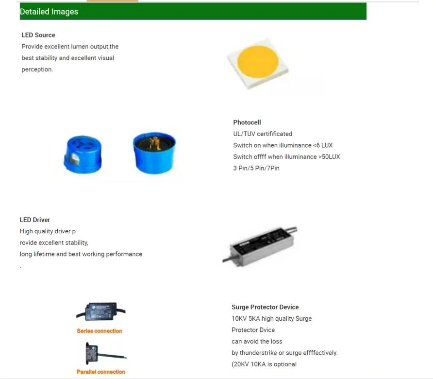 5 Years Warranty Parking Lot 30-250W Smart Roadway Die Cast Aluminium Lamp Good Price LED Street Light