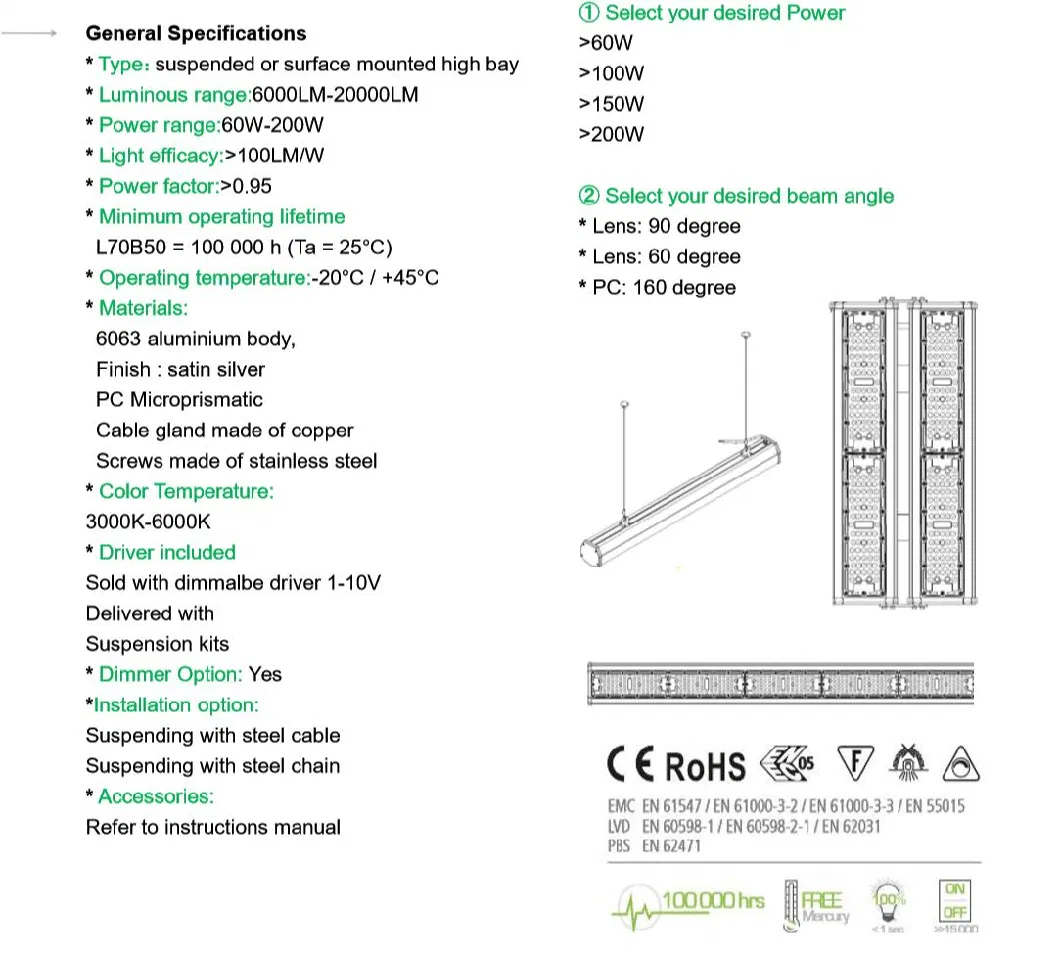 Warehouse High Bay LED Linear High Bays Lights